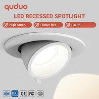 Spot LED COB encastré au plafond de haute qualité, angle de faisceau réglable, éclairage commercial, aluminium, 10W, 15W, 25W, 30W
