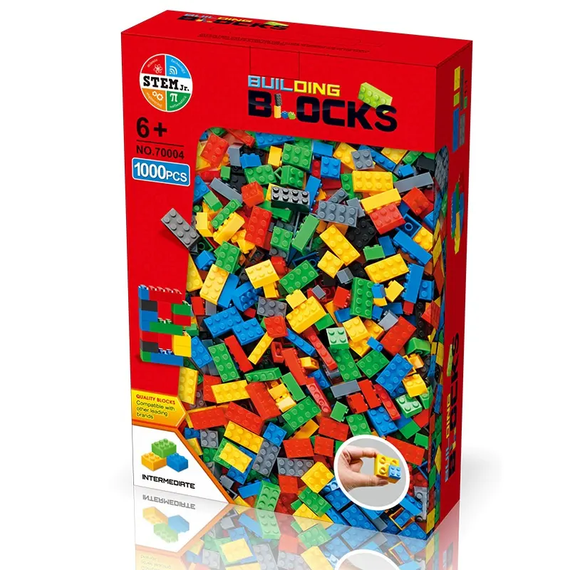 Ensemble de 1000 briques de construction, blocs de construction classiques de 1000 pièces en 10 couleurs compatibles avec toutes les grandes marques