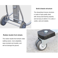 Chariot de manutention portable, mini chariot élévateur, chariot à main, chariot à treuil, transpalette, pneus pneumatiques, hauteur de levage 1085 mm