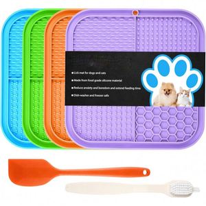 Mat With <b>Suction</b> Cups Premium Lick <b>Pad</b> Anxiety Relief Slow Feeder for Dog Bowls Bathing Grooming Training Aid - Product Image 1