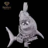 Colgante de Lujo 3D con Incrustaciones Completas Personalizado Estilo Hip Hop, Colgante de Moissanita 925 con Forma de Animal para Hombre, Regalo para Fiesta y Streetwear, Venta al por Mayor