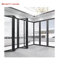 Puerta Plegable Moderna de Aleación de Aluminio, Insonorizada, con Rotura de Puente Térmico y Vidrio Templado, para Patios de Apartamentos y Hospitales