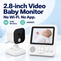Kit Monitor Bayi 2.8 Inci Tanpa WiFi dengan Layar Orang Tua, Kamera, Dua Adaptor Daya, Kabel USB, dan Buku Panduan Pengguna ABM900