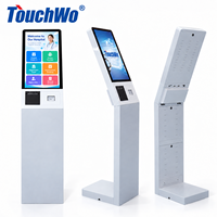 Kiosque de libre-service Touchwo 21,5 pouces avec SDK, prise en charge multi-OS pour hall d'hôtel, centre commercial, gestion des files d'attente, lecteur de cartes RFID