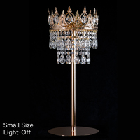 Décor de table de mariage couronne de cristal de luxe support de fleurs en métal argenté doré pièce maîtresse élégante pour les lumières de décoration de mariage