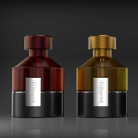 Botol Parfum Kaca Mewah 50ml 100ml Grosir, Desain Kosong dengan Pompa Semprot, Permukaan Hot Stamping, Terbuat dari Kaca Flint