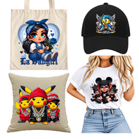 Transferts DTF personnalisés prêts à poser, motifs d'impression par transfert thermique, étiquettes de transfert thermique en plastisol pour T-shirt
