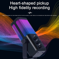 Microphone de jeu professionnel M7 RGB, multi-directionnel, à réduction de bruit, portable, léger, filaire, type C, pour PC/PS5 Live
