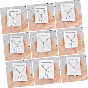 Factory supplier wholesale stainless steel 26 letters non fading earrings pendants titanium steel jewelry sets