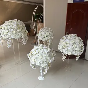 Artificial Wholesale Flowers Silk Rose Christmas Table Decorations Flower Balls For Wedding Home Party Table Centerpiece