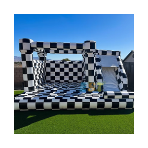 Attrezzature per il noleggio del partito in bianco e nero casa di rimbalzo matrimonio gonfiabile castello gonfiabile scivolo combinato per la <span class=keywords><strong>vendita</strong></span> - Product Image 1