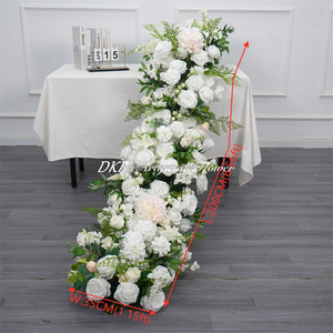 Wholesale Artificial Flower <b>Table</b> Runner Floor Silk Flower Row Wedding Decoration Road Guide Wedding Arch Fower Row - Product Image 2