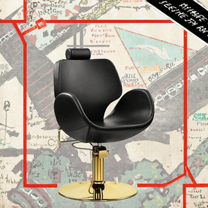 Silla de salón reclinable dorada ergonómica, equipo de salón de belleza de peluquería negra, Material de Metal para uso escolar en hoteles, venta - Product Image 3