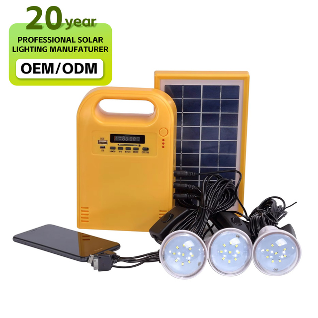 For Home Use Green Energy Saving Portable Solar Light with FM MP3 Player