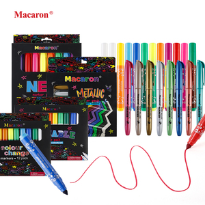 Macaron Hot Bán 12 Gói Bút Đánh Dấu Có Thể xóa được Nhanh Chóng Máy Sấy Màu Sắc rực rỡ Màu Sắc Trơn Trơn-Độc Hại Sơn Bút Đánh Dấu Cho Trẻ Em - Product Image 1