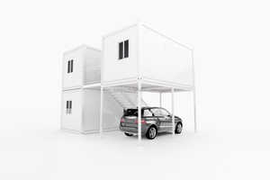 Maison modulaire préfabriquée à 2 étages de 20 pieds avec abri pour voiture et 2 unités de vie indépendantes, structure en acier Q355B, assemblage rapide - Product Image 6
