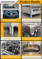 Casserole en acier inoxydable à gaz certifiée ETL XINZHUOLIAN, modèle 84280 BTU XZL-BG-1, pour cuisine de restaurant - 1 brûleur