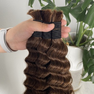 Extensiones de cabello Remy de grado 12A vietnamita Virgen sin procesar de cutícula alineada de fábrica 4 colores 100g onda profunda a granel al por mayor - Product Image 4
