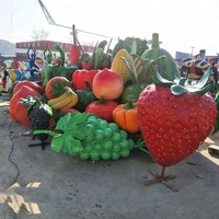 Sculpture de fraise en fibre de verre étanche aux fruits de taille géante de restaurant à vendre
