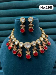 Elegant Designer Zircon Stone <b>Necklace</b> with Matching Earrings Women's <b>Statement</b> Jewelry for Party Wear and Festival Collection - Product Image 6