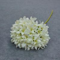 Bunga Hydrangea Sutra Buatan Warna Pink Terang Ukuran Besar E-375 Grosir dengan Daun untuk Acara Wisuda Tangkai Tunggal