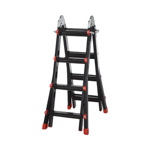 Petite échelle pliante géante en aluminium <span class=keywords><strong>de</strong></span> 150kg marches d'échelle argentée multi-positions avec design moderne - Product Image 1