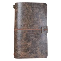 Carnet à feuilles mobiles A6 rétro avec boucle, en cuir PU de qualité supérieure, style vintage, pour journal intime