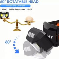 WOSEN Tragbare USB-Aufladbare LED-Stirnlampe IP65 Induktions-Taktische Taschenlampe Flutlicht 200-299M Reichweite Kunststoffgehäuse Lithium