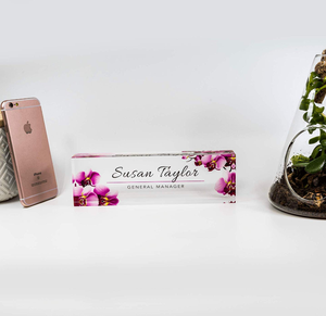 Placas de Identificación Personalizadas para Escritorios de Oficina, Marcos de Fotos Magnéticos de Acrílico Transparente/Blanco, Marca HC, Tamaños 3x5-5x7 Pulgadas - Product Image 4