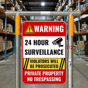 Letrero <span class=keywords><strong>de</strong></span> aluminio Prohibido El Paso-Videovigilancia las 24 horas-Protegido por <span class=keywords><strong>la</strong></span> <span class=keywords><strong>ley</strong></span>-Robo y resistente al óxido - Product Image 5