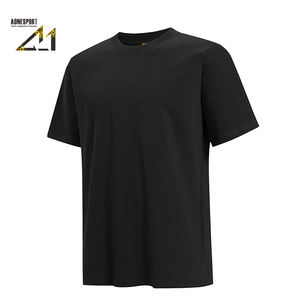 T-shirt décontracté pour homme, 100% coton, tricoté, 320g, poids lourd, respirant, coupe classique, col rond, manches courtes - Product Image 5