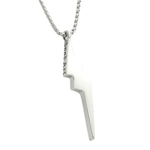Collier pour homme en acier inoxydable avec pendentif éclair, design géométrique rétro, chaîne incluse, cadeau - Product Image 4