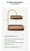 Plateaux décoratifs en bois de noyer noir double face faits à la main de luxe pour table basse de salon, utilisation domestique