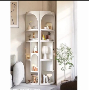 Mobile ad Angolo di Lusso Leggero, Scaffale Integrato, Armadietto da Parete ad Angolo, Mobile Triangolare Nordico, Mensola Angolare da Parete - Product Image 3