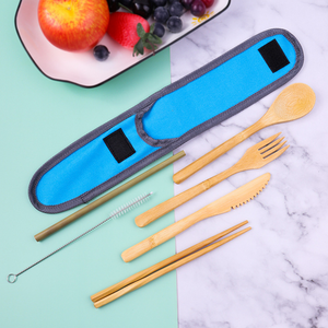 Doğal bambu bıçak çatal ve kaşık ile paket torbaları piknik için - Product Image 6