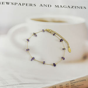 8 रंग प्राकृतिक पत्थर क्रिस्टल गोल्डन प्लेटेड फैशन वाटरप्रूफ महिला - Product Image 6