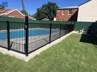 Valla de piscina plana de 2 rieles de aluminio personalizada con puerta única de cierre automático