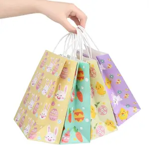 Sacchetti di carta personalizzati ad alta resistenza allo strappo e capacità di carico con manici sacchetti regalo per feste di articoli per eventi di piccole imprese