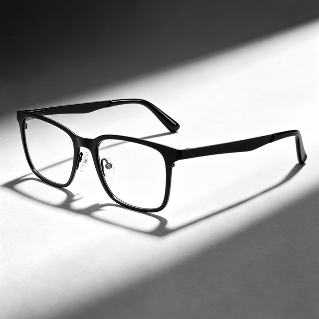 Rectangle Eyeglasses Pure Titanium Glasses with Durable Spring Hinge Full Frame Business Style Black Optical Frame for Men