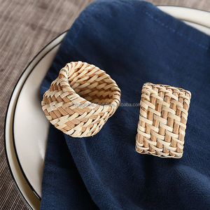 ชุดแหวนรัดผ้าเช็ดปากแบบใช้แล้วทิ้ง Wintop ทำจากหวายธรรมชาติ 100% ทอมือ เป็นมิตรกับสิ่งแวดล้อม สไตล์มินิมอลคลาสสิก สำหรับงานปาร์ตี้และงานแต่งงาน - Product Image 5