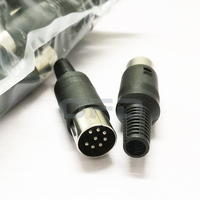 Konektor steker kabel pria 8 Pin DIN Dengan pegangan plastik 8 Pin steker Jack Male konektor Audio DIN