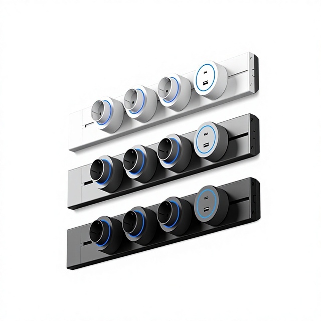 European-standard German-style Rail-mounted High-power Surface-mounted Wall-hung Multi-socket Outlet Kitchen Mobile Power Strip