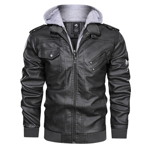 Giacca antivento invernale da uomo in pelliccia e pelle - Product Image 2