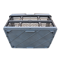 Panier de courses pliable rouge et noir JOIN en plastique avec poignée, caisse ventilée et repliable pour supermarché, épicerie et commerce de détail