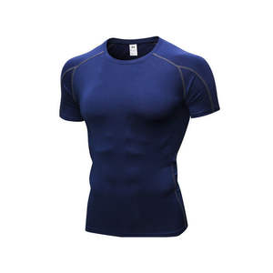 T-Shirt da <span class=keywords><strong>uomo</strong></span> con stampa personalizzata aderente a compressione sportiva da palestra t-Shirt da <span class=keywords><strong>uomo</strong></span> in poliestere Spandex Slim Fit - Product Image 6