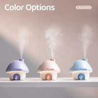 YINHI Lampe de nuit portable rechargeable en forme de maison champignon, humidificateur 300 ml, lumière coucher de soleil colorée, brume fraîche, pour la maison