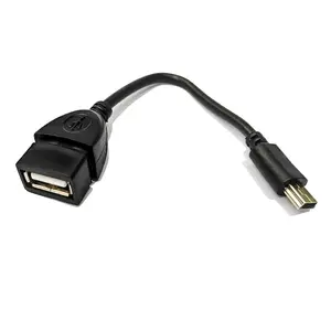 厂家直销V3迷你USB OTG电缆数码相机USB A母至Mini USB B 5针公适配器电缆