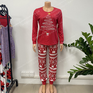 女性セットプラスサイズの女性の寝間着2024年クリスマスカジュアルパジャマ家族 - Product Image 6