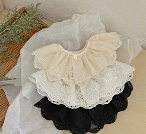 Mignon creux femme bébé bavoir écharpe Floral bébé bavoir dentelle bébé accessoires coréen enfants dentelle col - Product Image 4