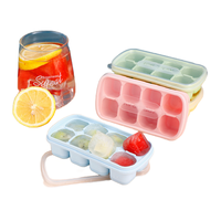 Bac à glaçons en silicone réutilisable et portable avec couvercle - Moule à congélation rapide à 8 compartiments pour usage domestique